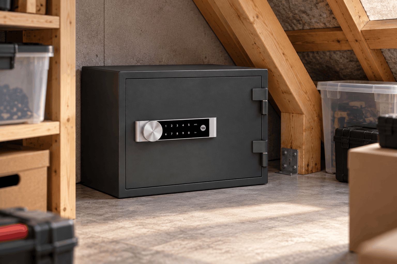 elektronische kluis op zolder